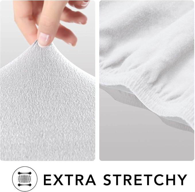PureFit Super Stretch Chair Covers Fleece Couch Covers for Sofa White | 1-Piece Spandex Couch Cover Soft Couch Protector, Sofa Cover Washable with Non Skid Foam and Elastic Bottom for Kids, Dogs - Image 4