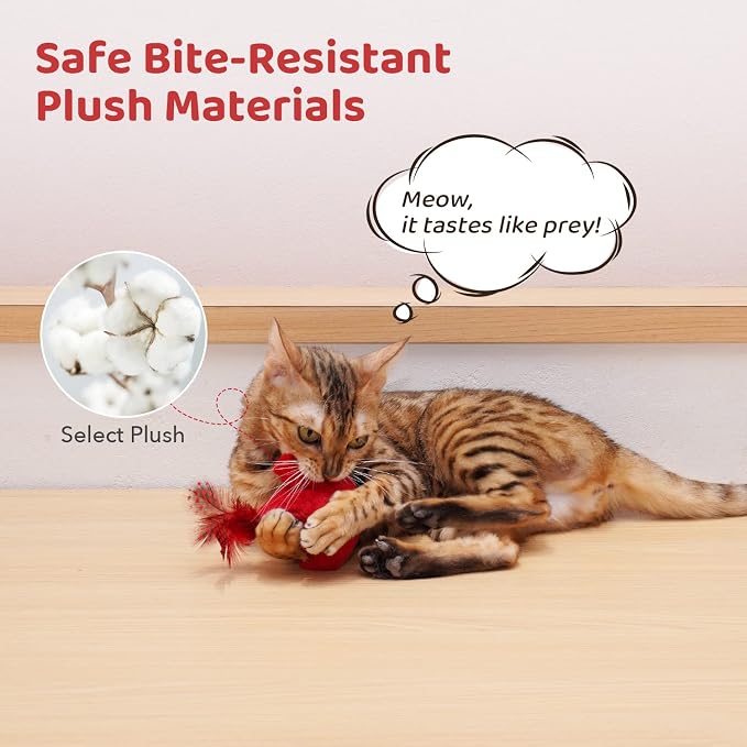 Potaroma Cat Toys Chirping Birds 2 Pcs with Catnip SilverVine, Interactive Cat Kicker, Lifelike Birdie Tweets, Indoor Kitty Kitten Exercise Toys 4.0" | Cat Kicker, Lifelike Birdie Tweets, Indoor Kitty Kitten Exercise Toys 4.0 Inches - Image 4