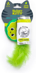 Quirky Kitty Whisker Claw and Lime Catnip Crinkle Plush Cat Toy, Pack of 2 | Soft textured pair with rustling sound effects, sparks batting, kicking and playful sessions for felines at home every day by QuirkyKitty