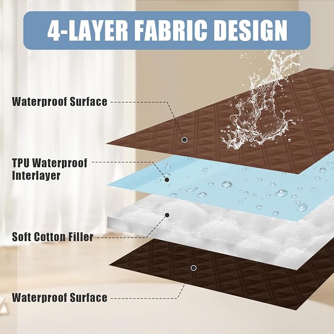Smiry Waterproof Reversible Pet Couch Covers for Dogs | Pet Friendly, Soft Fabric, Washable Sofa Furniture Protector for Dogs Cat Kids, Checkered (30"x60", Brown/Chocolate) - Image 3