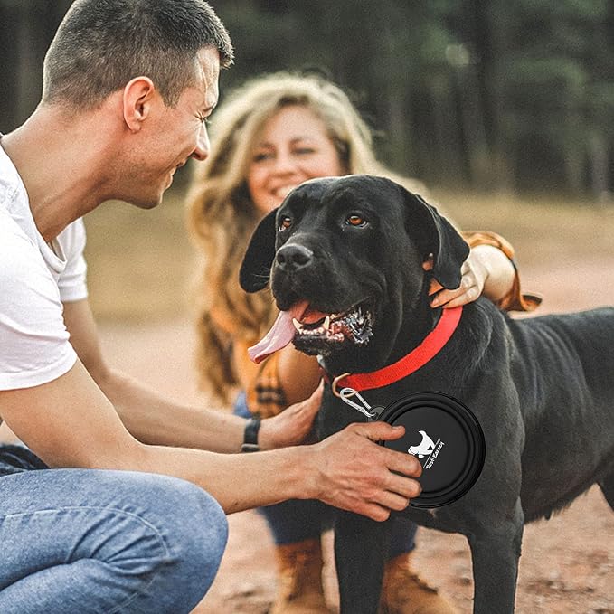 Collapsible Dog Bowls, 2 Pack Sturdy Portable Dog Water Bowls | Wear-Resistant TPE, Anti-Dust Foldable Travel Dog & Cat Bowls for Camping Walking Hiking with Carabiners - Image 6