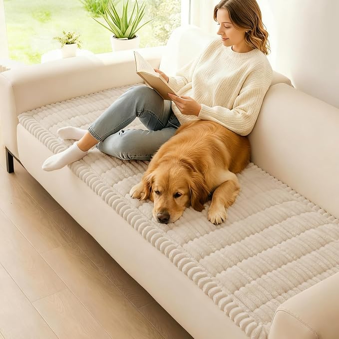 hyha Couch Cover for Dogs, Washable Non Slip Plush Flannel Sofa Protector | Thick Flannel, Anti-Slip Backing, Pet Hair & Scratch Protection, Fits Sofa & Loveseat (27.6" x 47") - Image 2