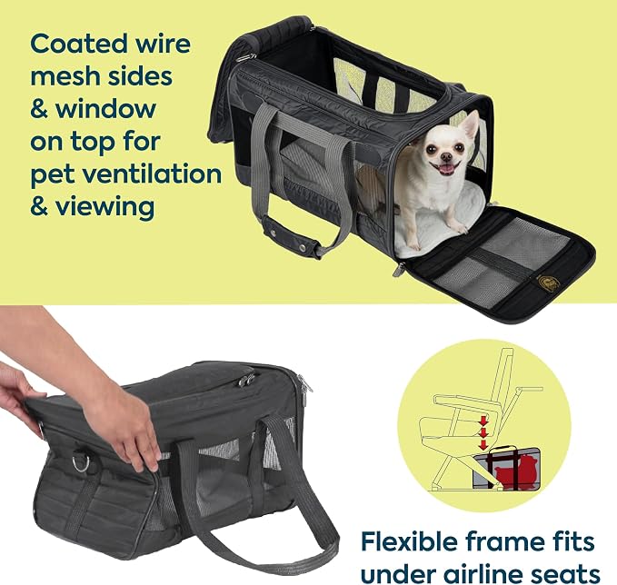 Sherpa Original Deluxe Travel Pet Carrier, Airline Approved & Guaranteed On Board - Charcoal Gray, Medium - Image 2