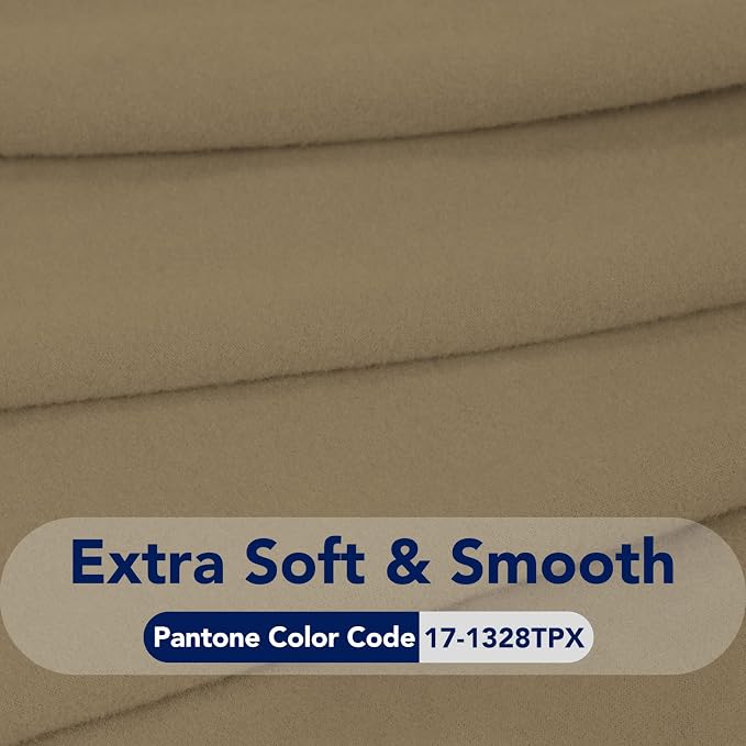 PureFit Stretc Recliner Chair Covers Fleece Soft Couch Covers for Sofa | Tan 4-Pieces Recliner Slipcover Pocket Couch Protector, Fleece Sofa Cover Washable with Non Slip Elastic Bottom - Image 5