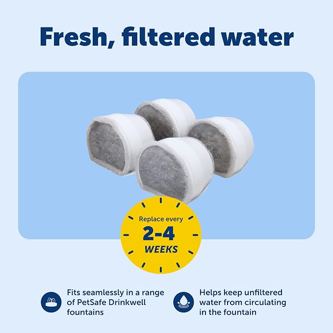 PetSafe Drinkwell Pet Fountain Replacement Carbon Filters, 4 Filters | Certified Fit for Drinkwell Fountains, 50% More Carbon Than Generic Brands, 2-4 Weeks Filtration per Filter - Image 3