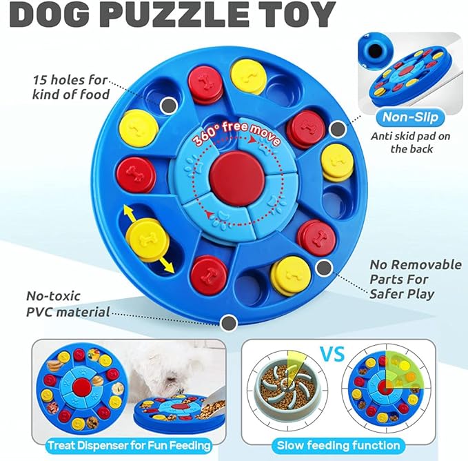 Joansan Dog Puzzle Toys, Interactive Treat Dispenser IQ Stimulation | Small Dogs Brain Training, Slow Feeder to Aid Pets Digestion (Advanced Level 2-3) - Image 2