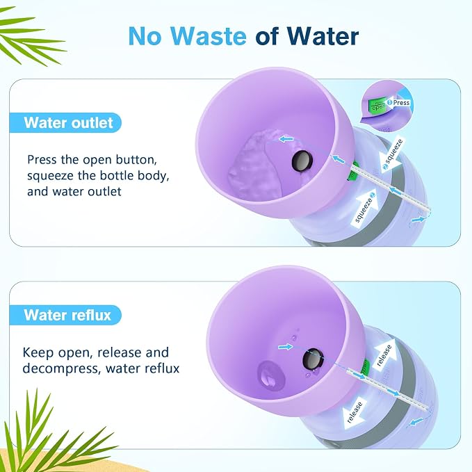 Pecute Portable Dog Water Bottle, 2 in 1 Cat Dog Travel Water Bottle Bowl Leakproof with Double Seal, BPA Free, Lightweight, Pet Small Animal Water Bottel Dispenser for Outdoor Walking Hiking Travels | Puppy Walking Water Bottel, Leakproof, BPA Free, L... - Image 5