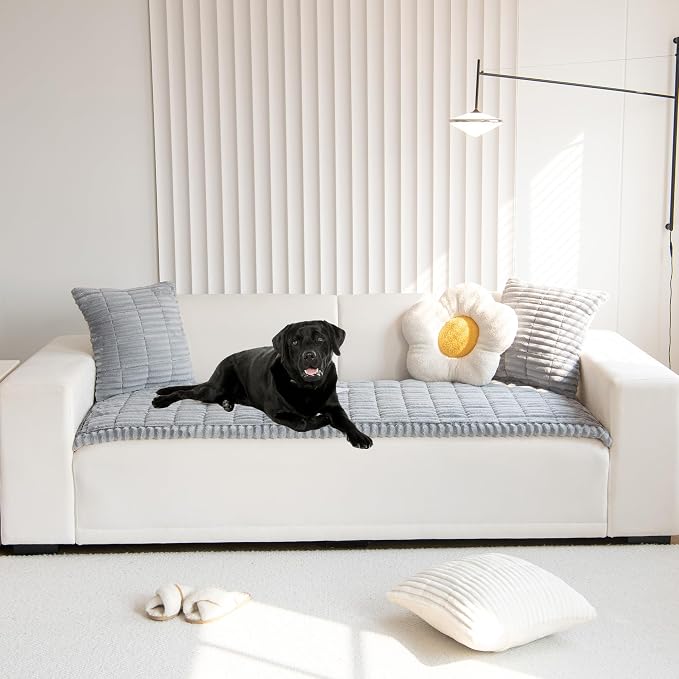 Mivnue Couch Cover for Dogs, Washable Non Slip Pet Sofa Furniture Protector | Thick Flannel & Anti-Slip Backing, Protect Couch Cover from Pet Hair, Dirt & Messes for Leather & Fabric Sofa and Loveseat - Image 2