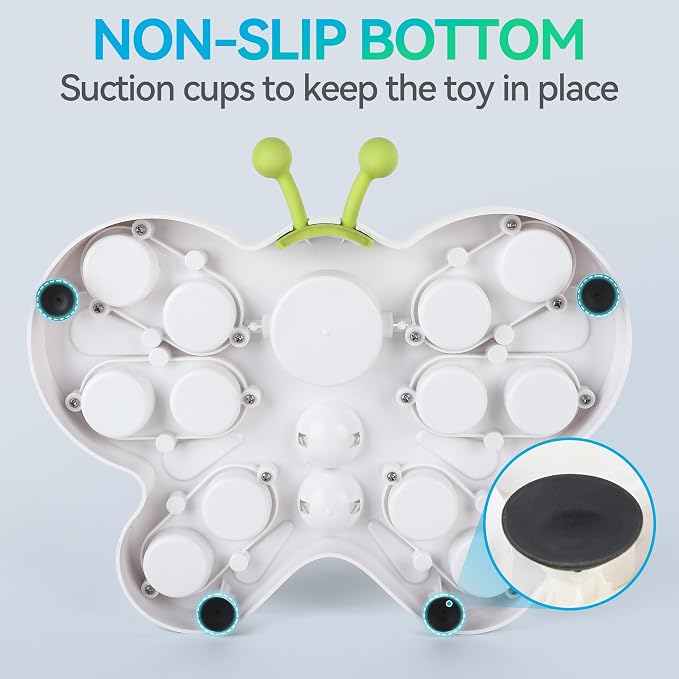 ALL FOR PAWS Interactive Cat Puzzle Feeder – Butterfly Shape Slow Feeder & Treat Dispenser – Enrichment Toy for Kittens & Indoor Cats - Image 7