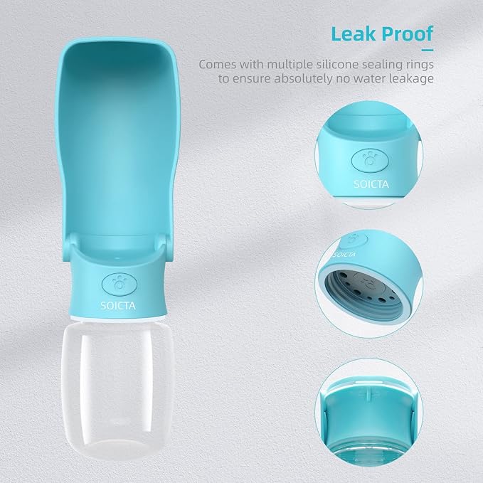 Portable Dog Small Animals Water Bottle for Walking 19 OZ or 12 OZ Pet Water Bottles for Puppy Medium Large Dogs Little Animals Water Dispenser Dog Small Animals Water Bowl - Image 2