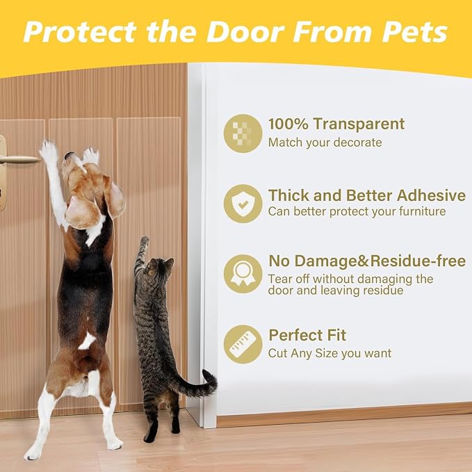 yongjoy Cat Scratch Furniture Protector, 158" x 11.8" Clear Tape | 0.12mm thick vinyl, flexible design, customizable size, residue-free removal, suitable for fabric furniture - Image 5