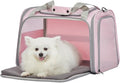 PETSFIT Cat Carrier for Large Cats, Dog Carriers for Small Dogs Under 25 Lbs, Soft Pet Carrier, Cat Crates for Indoor Cats with Cozy Extendable Mat (Large, Pink) by Petsfit