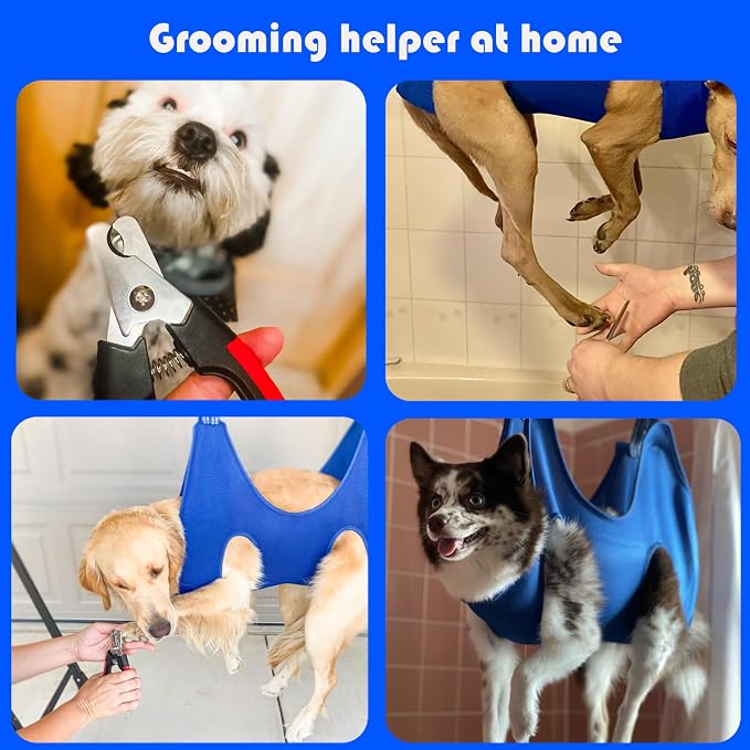 Guzekier Dog Grooming Hammock for Trim Nail, Dog Sling for Grooming, Dog Hammock Restraint Bag with Nail Clippers/Trimmer, Nail File, Pet Comb,Ear/Eye Care (Weight: 20-45 LBS) - Image 6