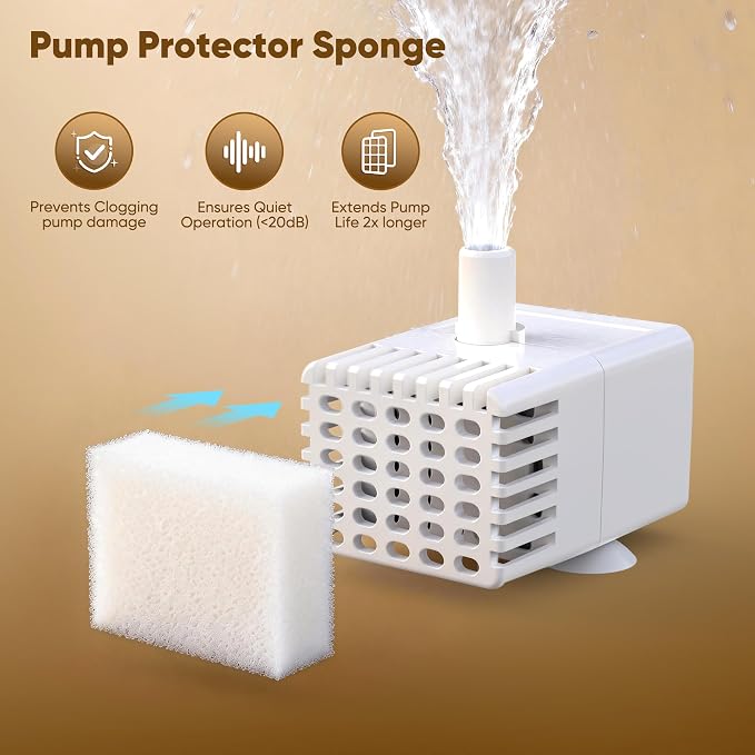 4 Pack Dog Water Fountain Filter Replacement Fit for Sharlovy W10 Pro | Pet Water Filter & Sponge Filter for Sharlovy W10 Pro, 2 Months Set Easy-Swap for Dogs and Cat Fountain - Image 5