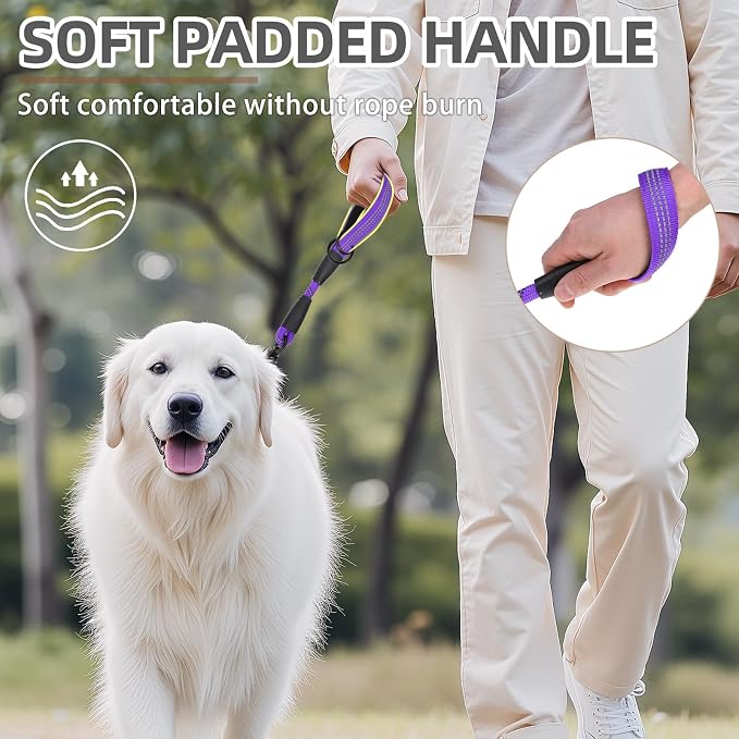 PUPTECK Reflective Short Dog Leashes 3 Pack for Walking and Training | Heavy Duty Clip with Soft Padded Handle for Medium Large Dogs Traffic Control - Image 5