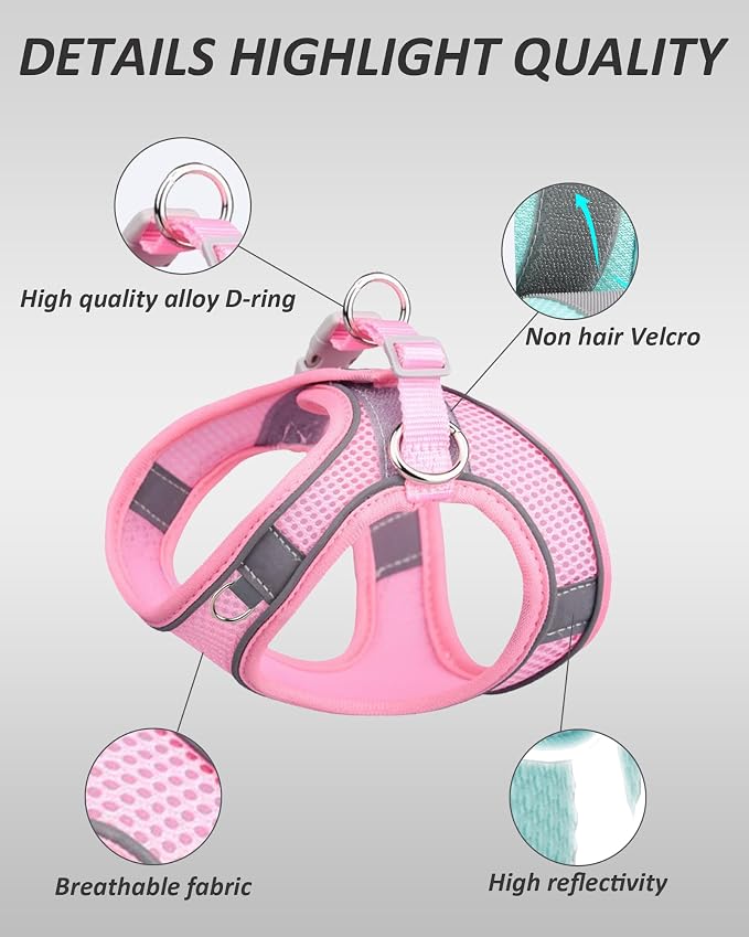 Solmoony Small Dog Harness - No Pull, Step-in, Mesh - Puppy Set (Green, XS) - Image 5