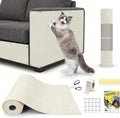 Cat Scratch Furniture Protector: 39.3"x15.8" High Self-Adhesive | Cat Scratch Carpet Trimmable for Couch Scratcher Protector from Claws Scratching Mat Lasts 3-6M 3min Install, Beige by Finvizo