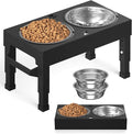 Elevated Dog Bowls Stand Large Breed, Height Adjustable Raised Dog Bowls Holder with 2 Stainless Steel Food Bowls for Small, Medium and Large Canine，Black by Unknown