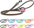 Dogline Biothane Waterproof Dog Leash Strong Coated Nylon Webbing with Black Hardware Odor-Proof Easy to Clean High Performance for Small or Large Dogs Made in USA 4 or 6 ft Lead, Dark Chocolate Brown by Dogline