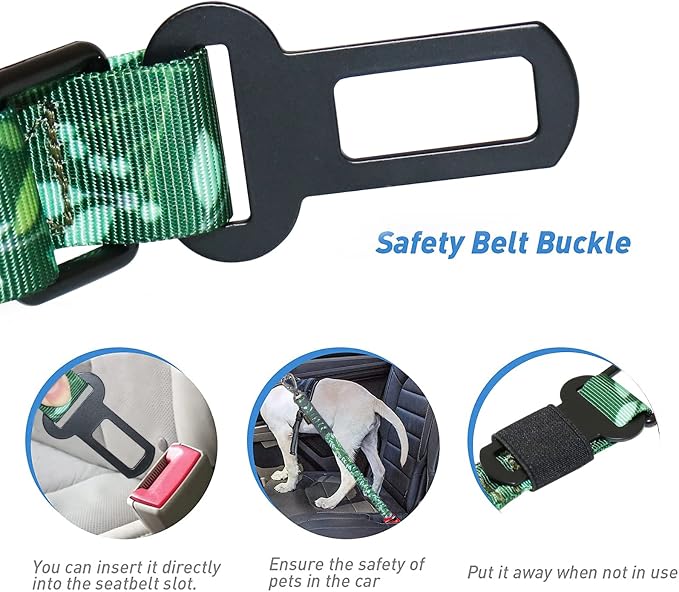 Hotsky Tactical Bungee Shock Absorbing No Pull Dog Leash,Leaves,4-6FT | Heavy Duty for Medium Large Dogs That Pull up to 660 lb,with Padded Double Handle ＆ Car Seatbelt,360°Rotating Locking Clasp - Image 3