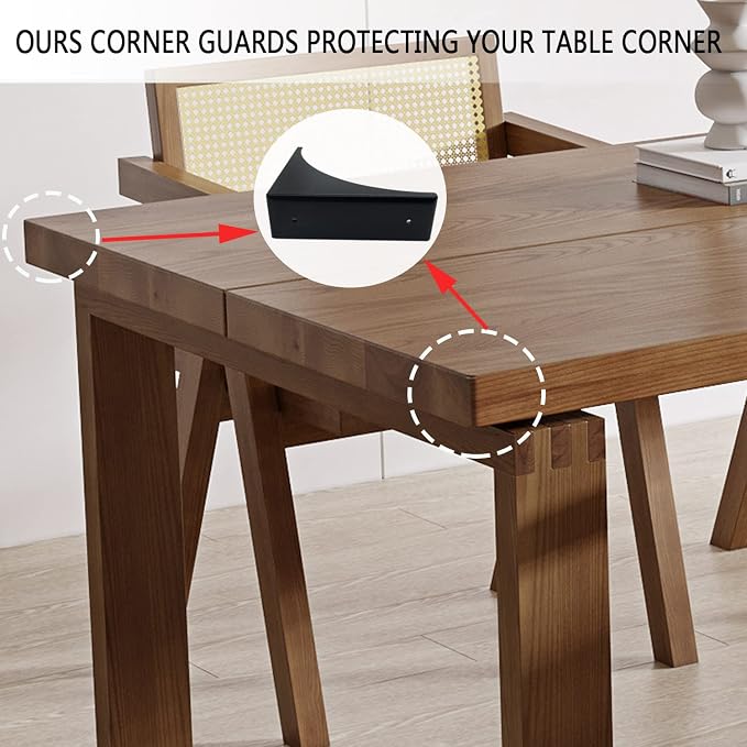 Pack of 4 Antique Zinc Alloy Box Corner Protector Edge Safety Guard Cabinet Furniture Corner Bumpers (No Printing Black) - Image 5