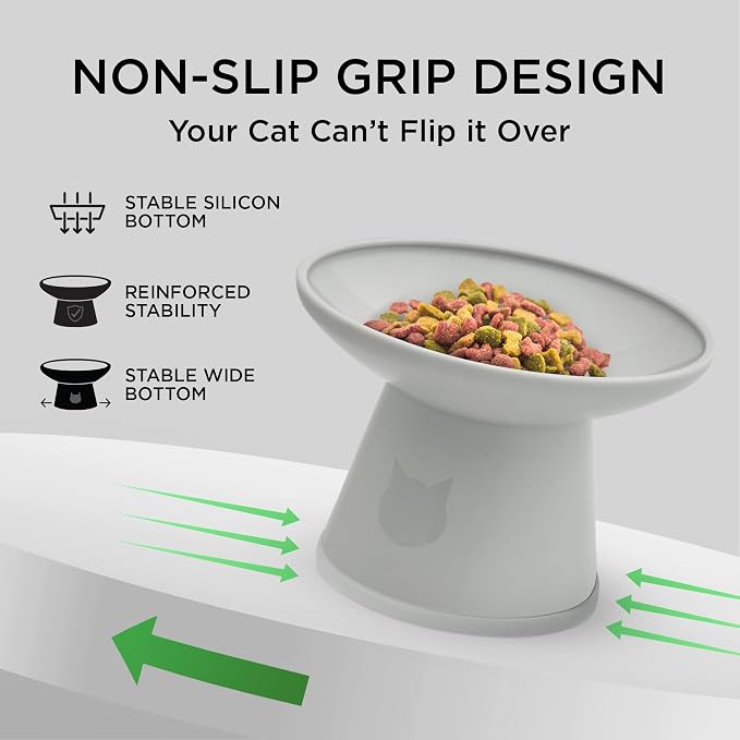 Necoichi BPA-Free Extra-Wide Elevated Cat Food Bowls, 2-Pack (Classic) - Image 5