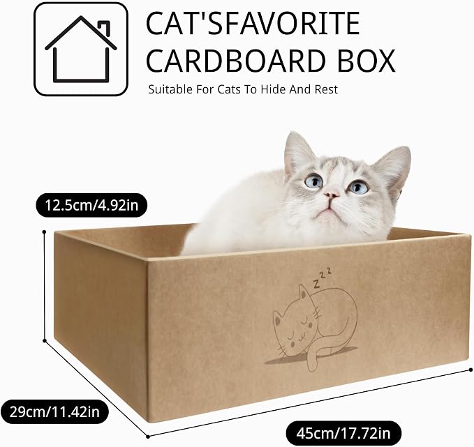 3 Pack Cardboard Cat Scratcher with Box,Reversible Slope Scratch Pad | 3 Reversible Cardboard Scratch Pads and 1 Slope Cat Scratcher with Box for Scratching,Stretching and Resting Indoors - Image 2
