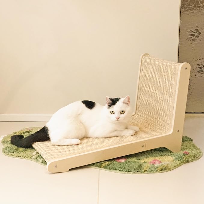 PETKARAY 105° Sisal Cat Scratcher, Sisal Scratch Pad for Indoor Cats, L Shape Kitten Scratching Board, Sturdy Floor Mounted Scratcher with Catnip - Image 8