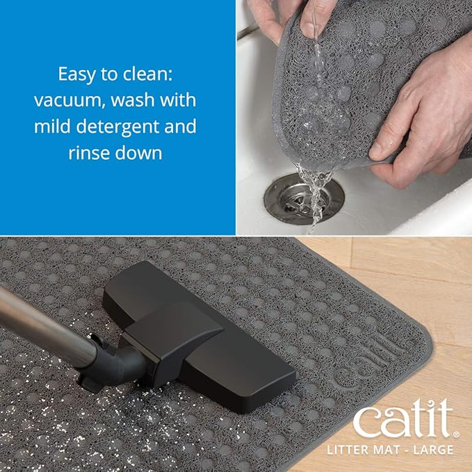 Catit Large Cat Litter Mat - Non-Slip, Easy Maintenance Design | Gentle on Paws - Traps Loose Litter - Image 4