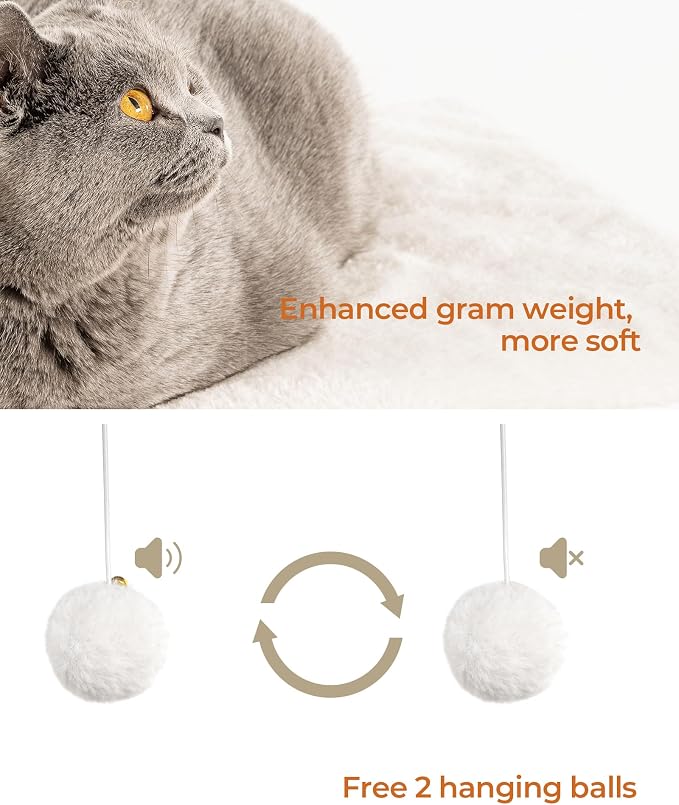 22in Cat Tree Tower Condo, Cat Scratch Posts for Indoor Cats, Big Plate, Three 23.6in Full Sisal Scratching Posts, Greige - Image 5