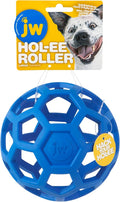 JW Pet HOL-ee Roller, Natural Rubber, Large 5.5in, Colors May Vary | Puzzle Ball Design Dog Toy for Interactive Play and Chasing Fun by JWPet