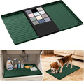 URMONA Waterproof Silicone Under Sink Mat 22'' x 14'' Shelf Liner for Kitchen and Bathroom, Cabinet and Counter Protector, Storage and Organizers, Litter Mat, Pet Cat Puppy Essentials(Green) by URMONA