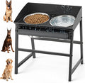 Bobbie & Laxi 15" Tilted Elevated Dog Bowl, Spill-Proof with Plastic Guard | Raised Dog Bowl with Metal Stand;Stainless Steel Food Bowl & Water Bowl Set with Splash Guard; Easy Clean Large Dog Bowl by BobbieLaxi