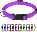 TagME Small Dog Collar, Reflective Puppy Collar, Purple, 3/8" Width by TagME