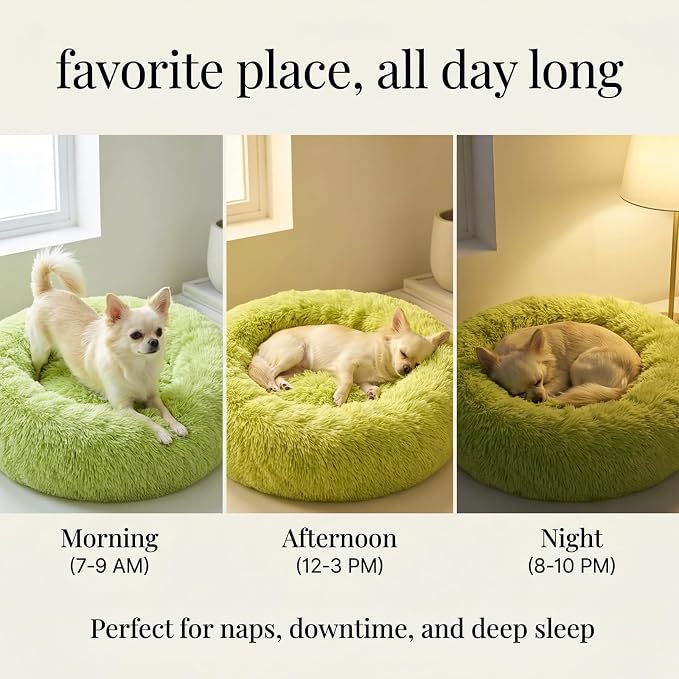 nononfish Calming Donut Dog Bed,Soft Plush Pet Bed for Small Dogs | Soft calming donut bed with plush comfort and raised edge support. - Image 6