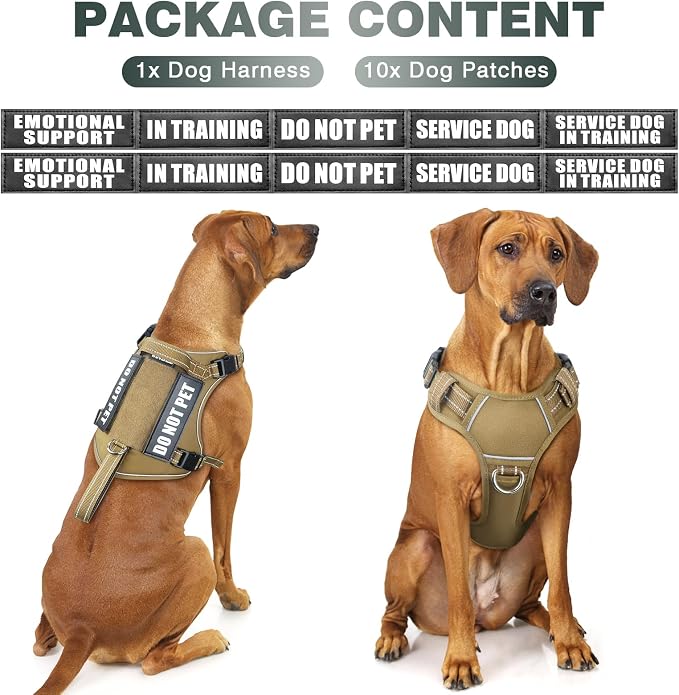 Tactical Dog Harness, No Pull Dog Harness for Medium Large Dogs with Handle & Molle, Military Service Dog Vest Harness in Training Pet Harness for Small Dogs - Image 2