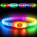 LaRoo LED Light Up Dog Collar, Multi-Color Glowing Safety Pet Collar, USB Rechargeable, Adjustable, Night Walk High Visibility Collar Safety Dog Light for Small Medium Dogs(Pink) by LaRoo