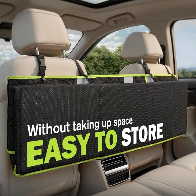 Pecute Back Seat Extender for Dogs 56.29 * 28.74 in, Car Window Fixing for Maximum Car Protection, Leather Fabric Dog Car Seat Cover for Back Seat, Waterproof, Scratch-Resistant, Support to 330 lbs - Image 7