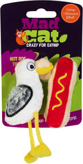 Mad Cat Hotdog Thief Bird Crinkle Cat Toy, Catnip and Silvervine, 2 Pack | Plush interactive pair with realistic sounds, ideal for tossing, batting, kicking and cuddling sessions, suits all felines by Unknown