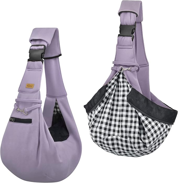 CUBY Dog and Cat Sling Carrier - Hands Free Reversible Pet Papoose Bag - Soft Pouch and Tote Design - Suitable for Puppy, Small Dogs Cats Outdoor - Image 7