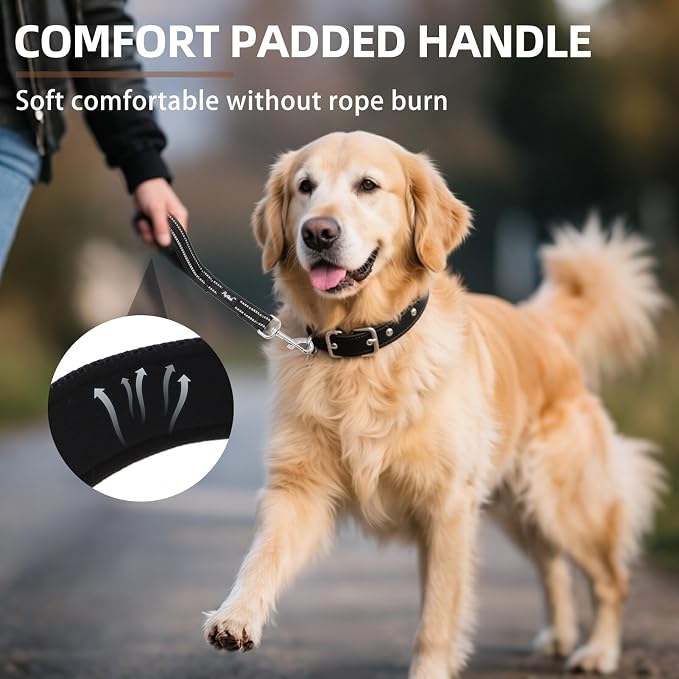 PUPTECK Reflective Short Dog Leashes 3 Pack for Walking and Training | Heavy Duty Clip with Soft Padded Handle for Medium Large Dogs Traffic Control - Image 4