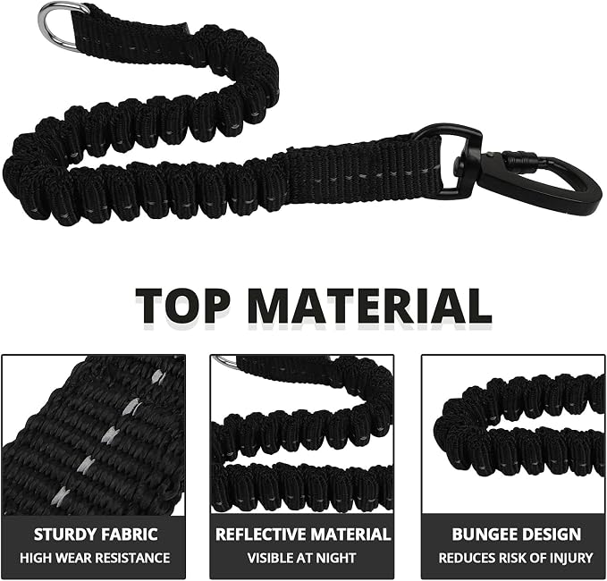 Dog Leash - 40FT Heavy Duty Leash with Swivel Lockable Hook and,Reflective Threads Bungee Dog Leash Comfortable Padded Handle for Walking for Small Medium Large Dog - Image 3