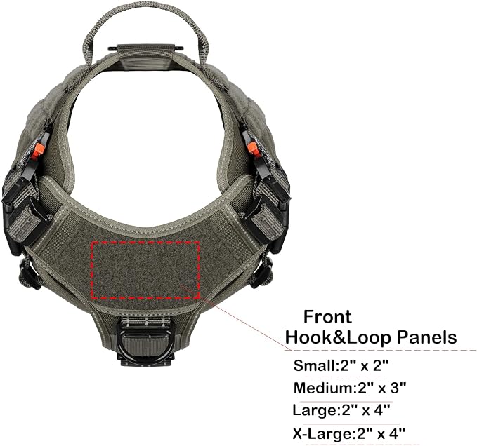 ICEFANG Tactical Dog Harness for Medium Dogs,Reflective No Pull Dog Vest | with Control Handle,Adjustable,Front Hook,2 Leash Clips,Soft Padded,MOLLE Panel,Green,Medium - Image 5