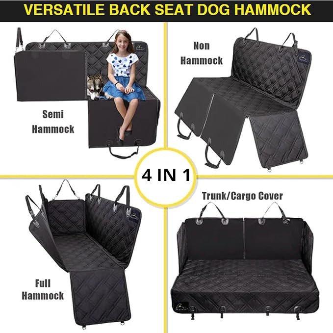 Meadowlark Dog Car Seat Cover, Heavy Duty Hammock, XL Trucks, Black - Image 3