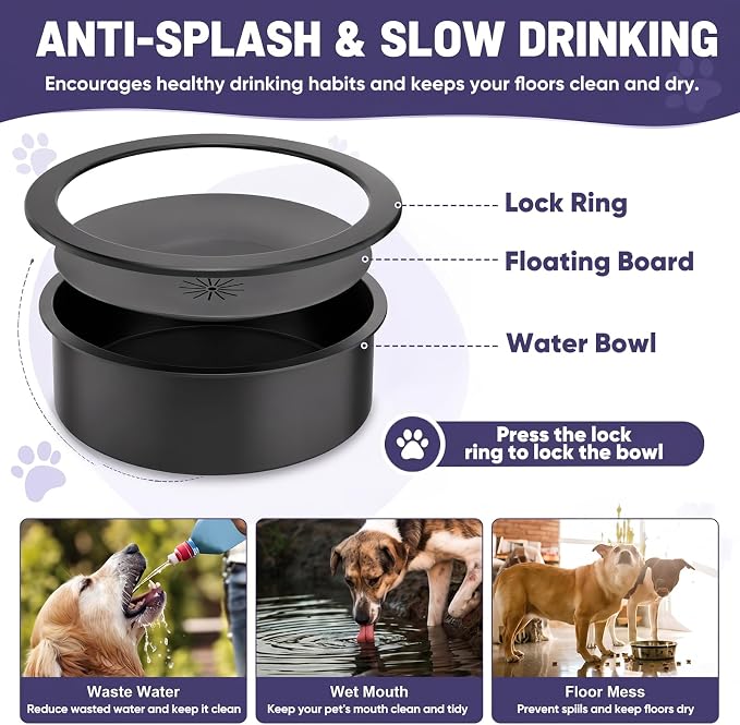 XIAZ Elevated Dog Bowls Large Breed Raised Dogs Bowl Stand Large/Medium Sized Dog Slow Feeder Dogs Bowls Food Water Stands 5 Heights Adjustable 9/11/12/14in Pet Feeder Dish Station - Image 6