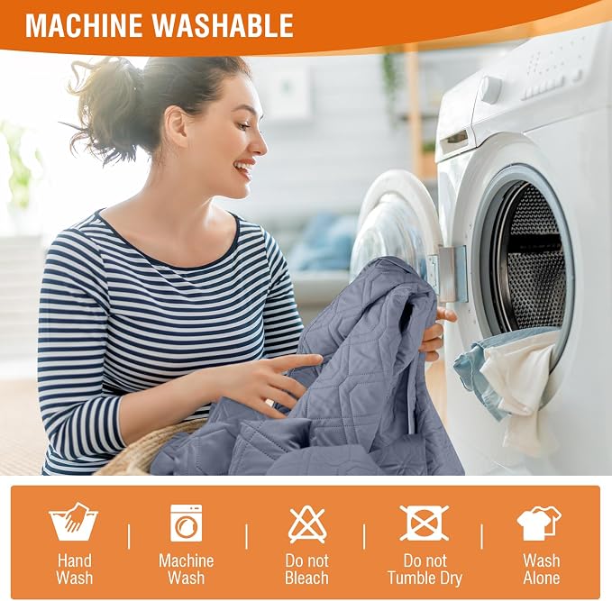 VANSOFY 100% Waterproof Recliner Chair Covers Washable, Slate Gray, 28" | Non-Slip, Slipcover with Pocket, Furniture Protector, Elastic Straps, Chair Cover for Pets, Dogs - Image 6