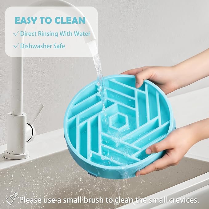 TOBYTO Slow Feeder Dog Bowls Large Medium Breed,Anti-Choking Slow Eating Dog Food Bowl,Non Slip Pet Slower Food Feeding Bowls Large Puzzle Slow Feeder Bloat Stop Maze Dog Dishes,Blue - Image 7