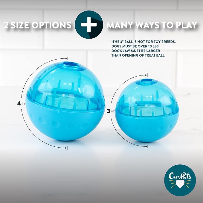OurPet's IQ Treat Ball Interactive Food Dispensing Dog Toy , Assorted Colors | Fill with kibble or snacks to reward play, keeps pups busy, engaged and mentally stimulated during meal times at home daily - Image 7