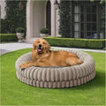 BALANCE Luxury Donut Dog Bed, 43 Inches Round Dog Beds Large Sized Dogs Washable, Orthopedic Calming Dogs Bed for Pets with Anti-Slip Bottom, Oatmeal by BalancePet