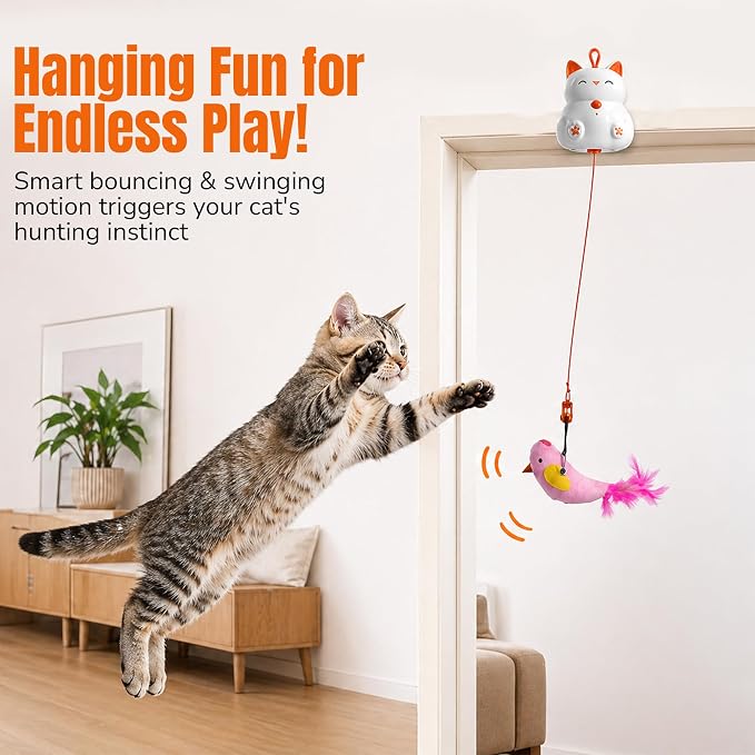 Indira Interactive Cat Toy – Automatic Moving Cat Toy with Birds & Ball, Cat Toys for Bored Indoor Adult Cats, Stimulating Cat Toys, Cat Interactive Toys for Indoor Cats Rechargeable - Image 6